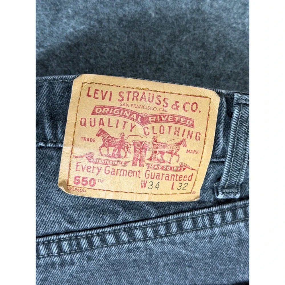 Levis 550 Relaxed Fit Jeans Mens 34x32 Faded Black Vintage Made in Canada 066140